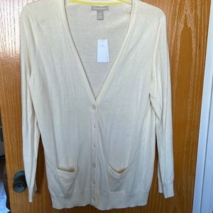 Banana Republic long off white cardigan
